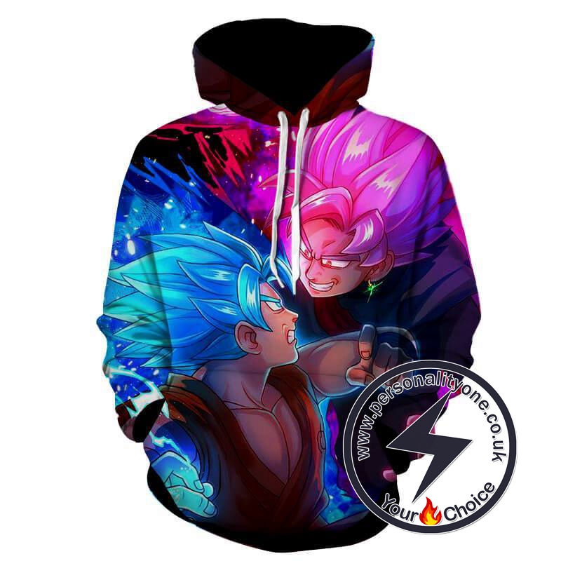 Dragon Ball Z - Goku Vs Black Goku Rose 3D - Hoodies